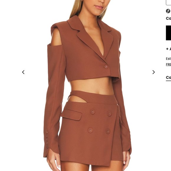 For Love & Lemons Alysa Crop Blazer Set - Picture 2 of 5